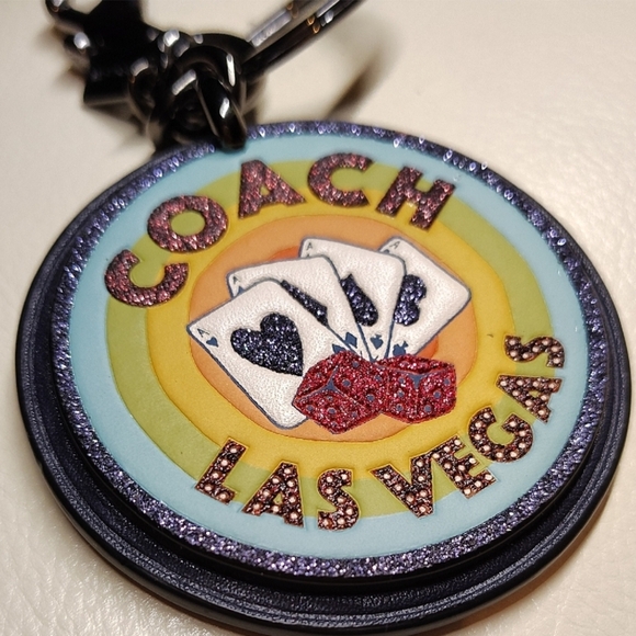 Coach Colorful Las Vegas Leather Keychain - Picture 1 of 3